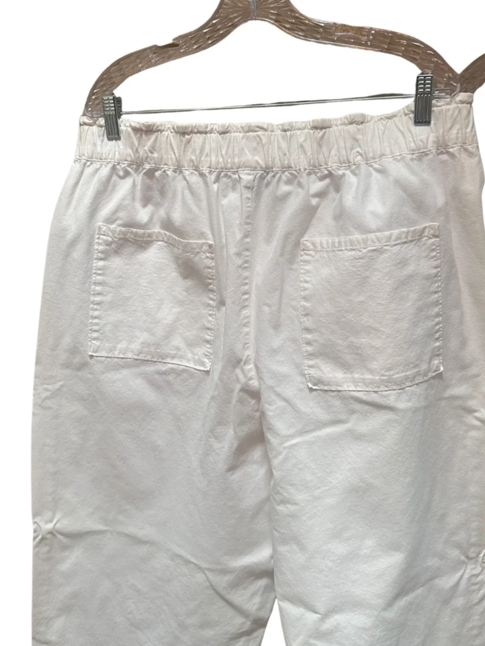 J. Crew White Wide Leg Drawstring Waist Pants - Women's XXL